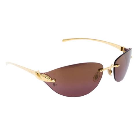 cartier panthère de cartier sunglasses|cartier panthere rimless sunglasses.